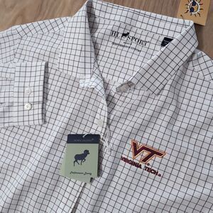 NEW Horn Legend Performance Luxury Women's Med VT Hokies Logo Button Up MAROON